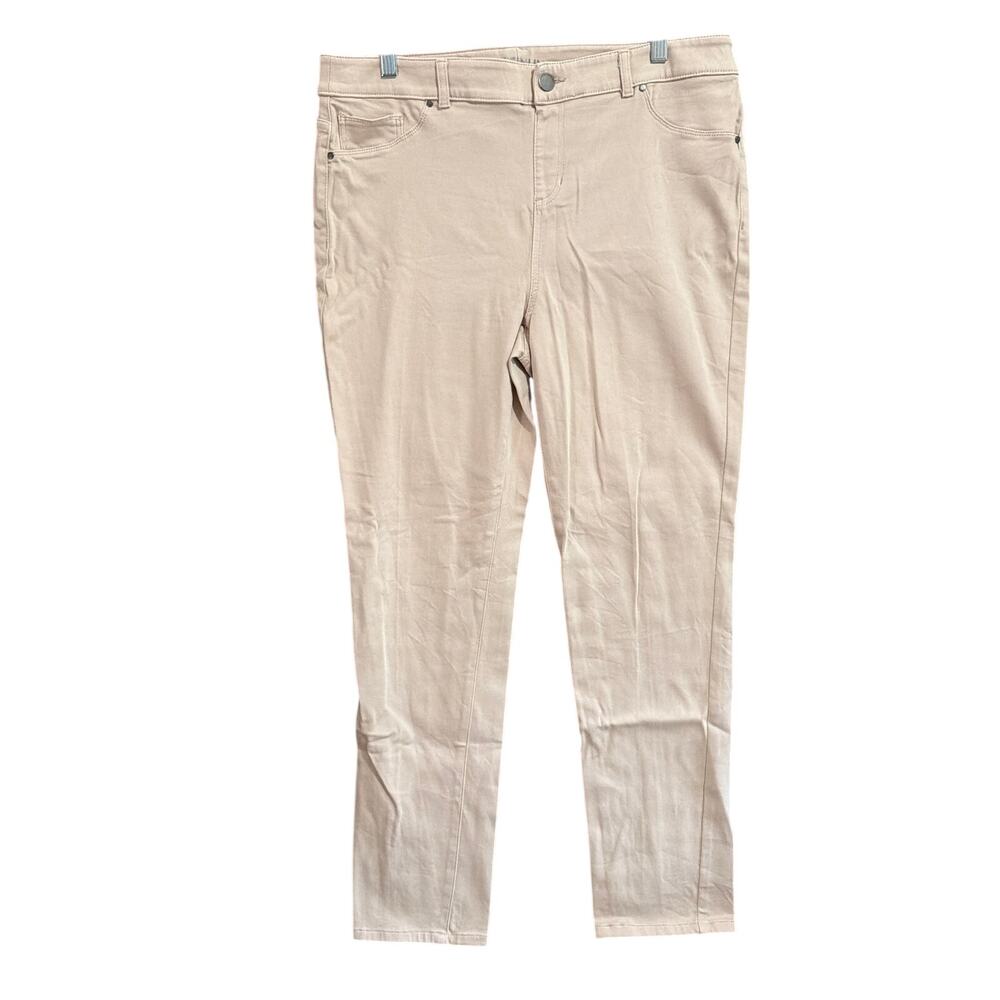 Chicos Womens Pants Tan Platinum High Rise Straight Leg Stretch 2 (L)